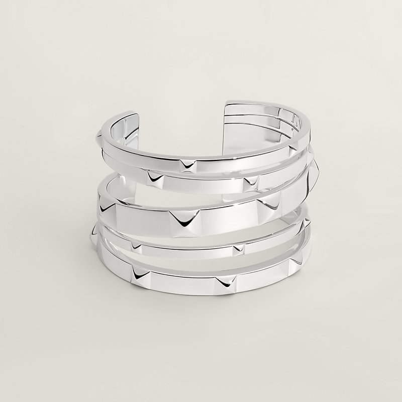 Hermès Clou d'H cuff bracelet - Silver | Hermès USA